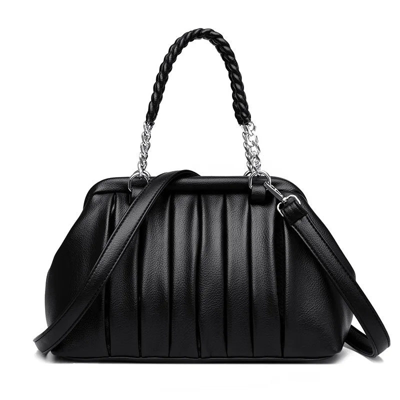 Luxury Large Capacity Leather Tote Bags Vintage Shoulder Bag