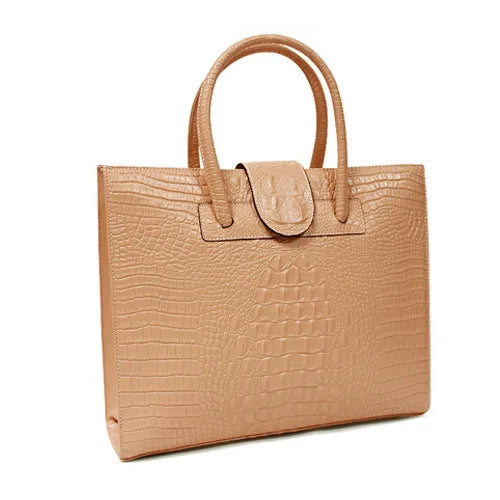 Leather Business Women's Briefcase 14 Inch Laptop Bag Cowhide Portable Handbags