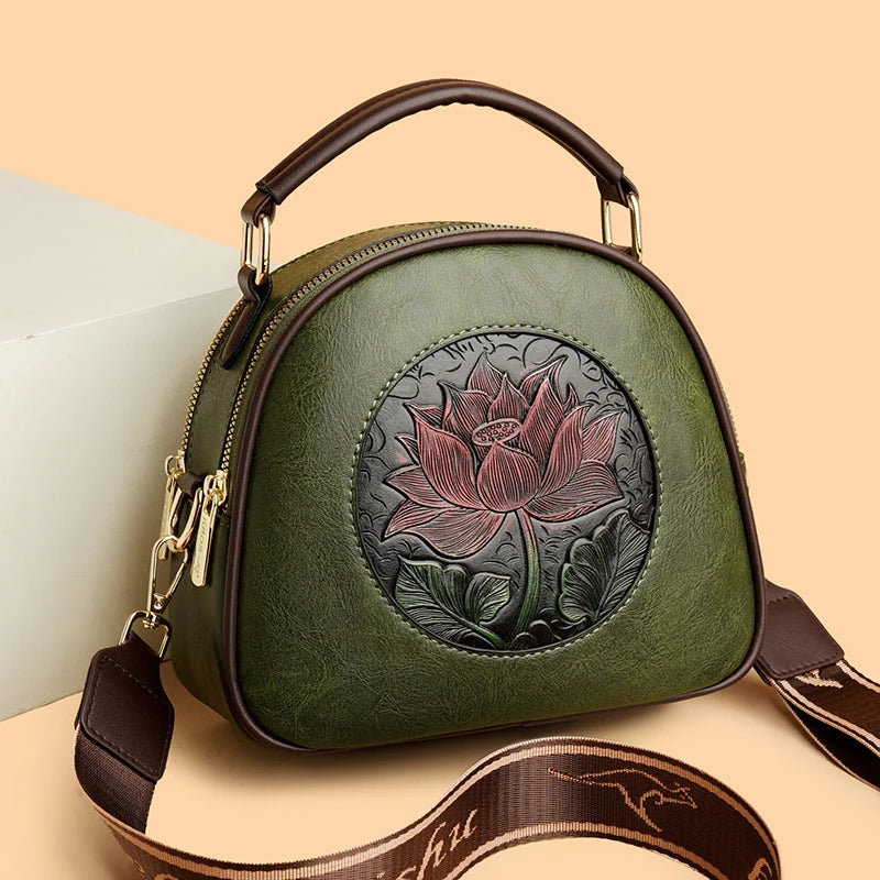 Vintage Handbag Women Shoulder Bag Luxurious Designer Round Bag High-quality