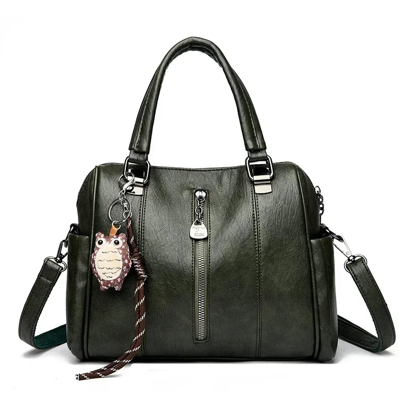 Luxury Design Top-Handle High Quality Leather Handbag Ladies Large Shoulder Bag