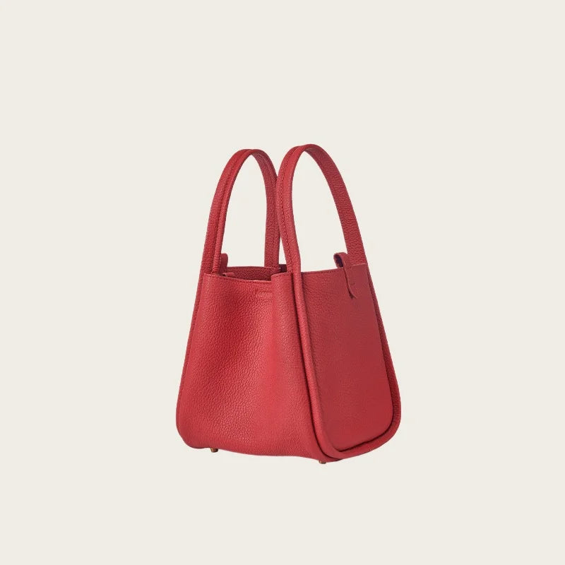 Bucket Bag Soft Leather Durable Versatile Large Capacity Handbag