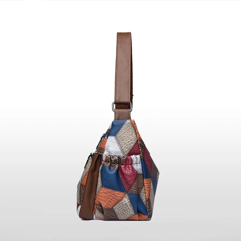 Luxury PU Leather Women's Shoulder Crossbody Bags High Quality Patchwork Sac