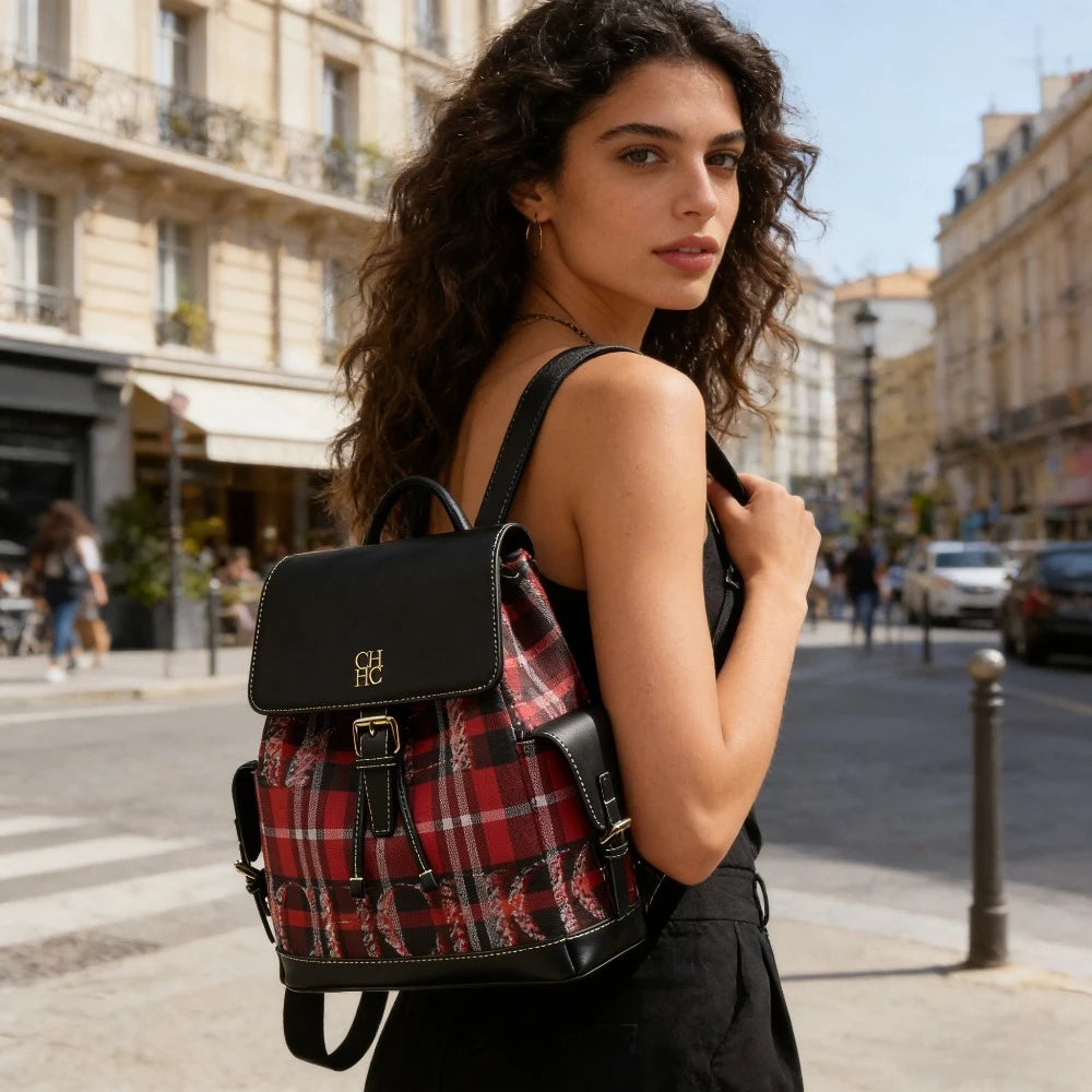 Color Block Backpack for Women Stylish College Backpack Large Capacity Bag