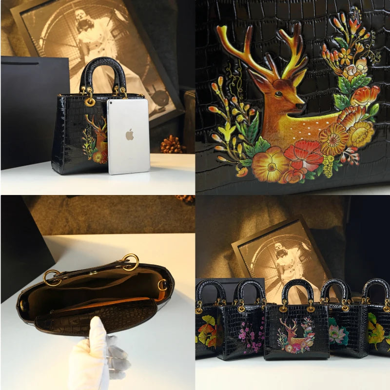 Small Shoulder Crossbody Handbag Crocodile Pattern Bags