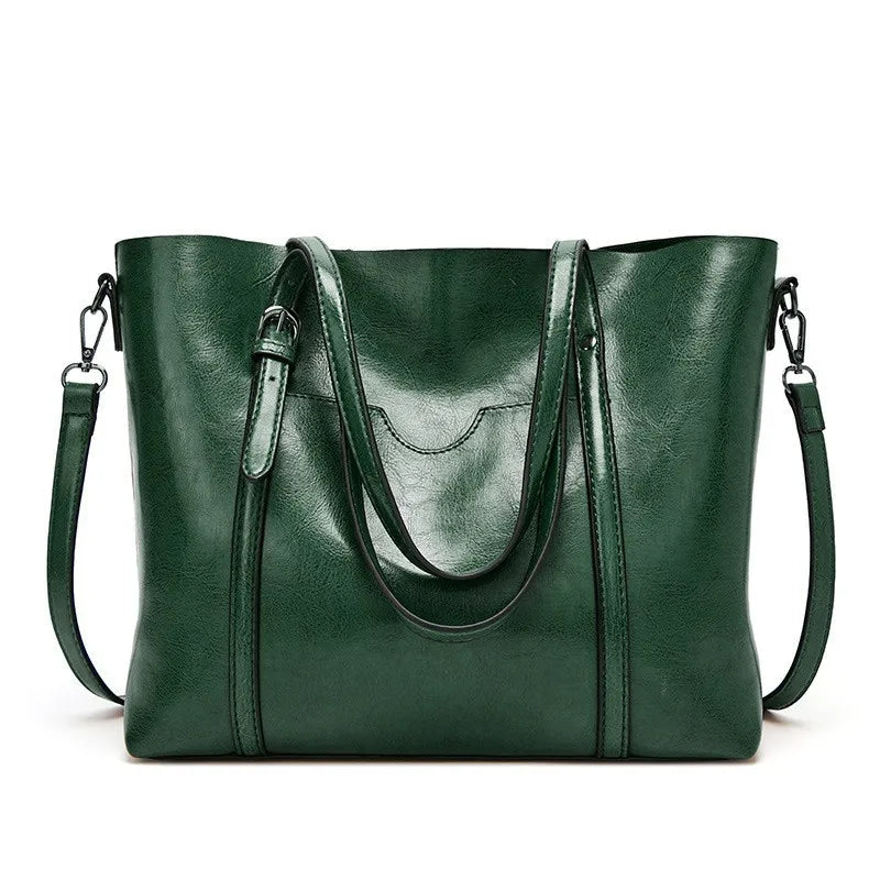Shoulder Bag Oil Wax Leather Tote Crossbody Bag Satchel