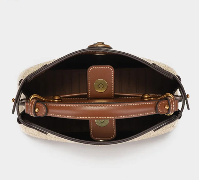 Light Luxury Fashion Handbag Vintage Old Flower Crossbody Bag