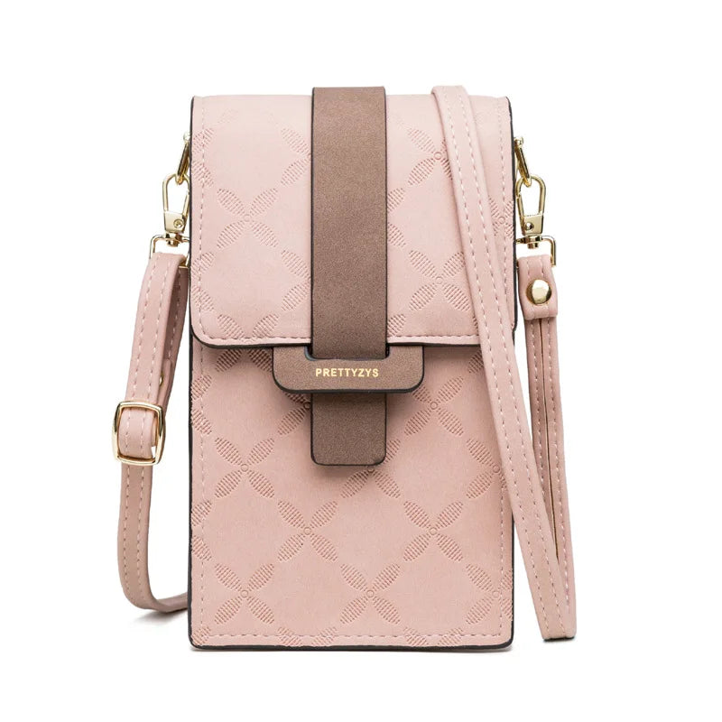Women Wallet Flower Petals Plaid Small Shoulder Phone Purse