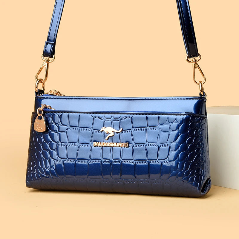 Luxury Oil Wax Leather Crossbody Bag Small Phone Purse Fashion Shoulder Handbag
