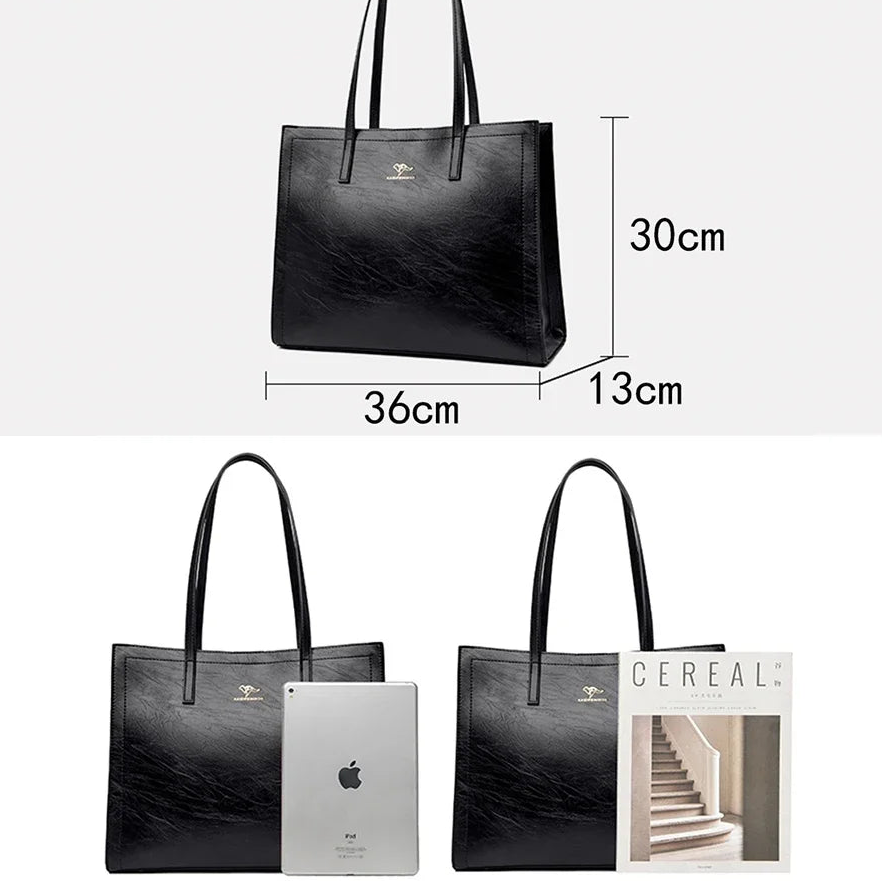 Vintage Large Capacity Shoulder Bag Top-Handle Design