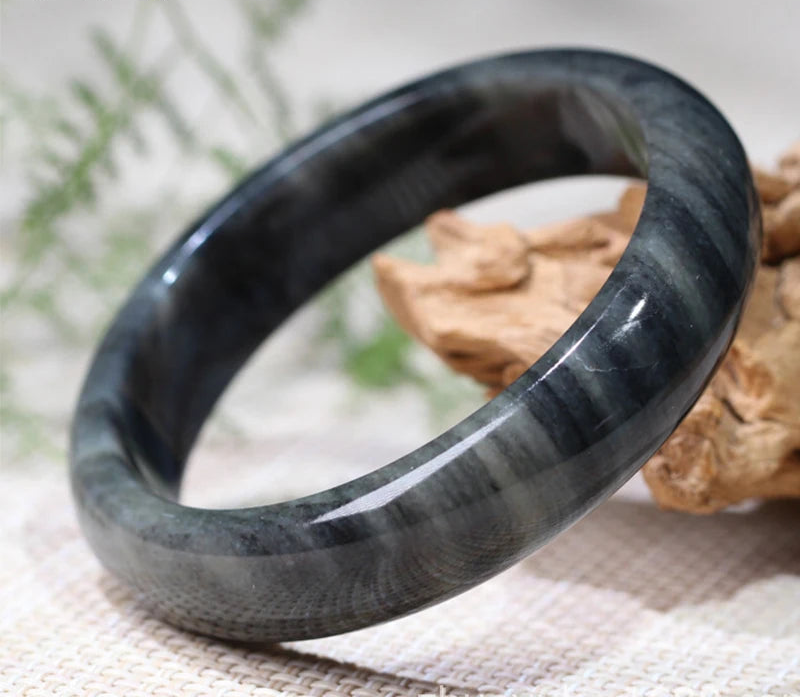 Natural Black Cyanotype Jade Bangles