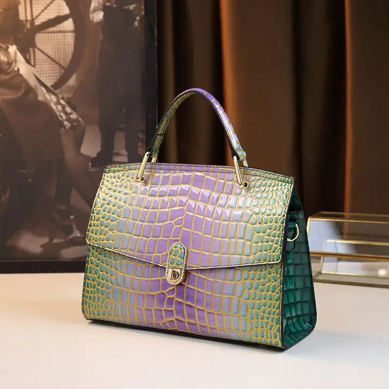 Luxury Design High Quality Crocodile Print Crossbody Handbag