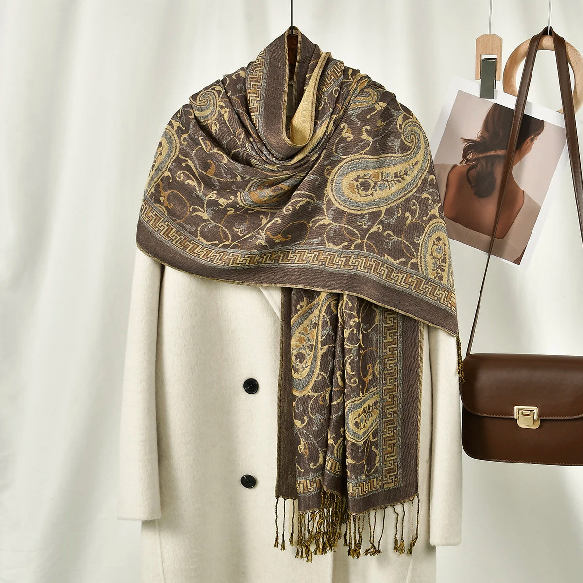 Paisley Embroidery Retro Cashew Cotton Scarf Wraps