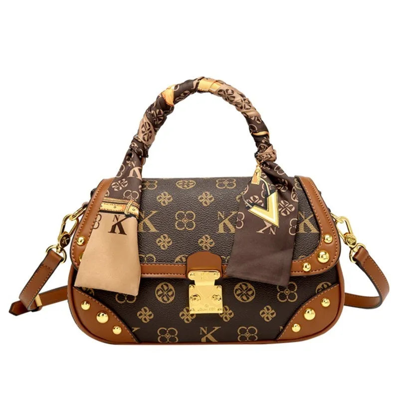 Retro commuting high-end design single shoulder crossbody bag