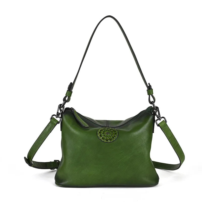 Retro Genuine Leather Soft Cowhide Shoulder Crossbody Bag