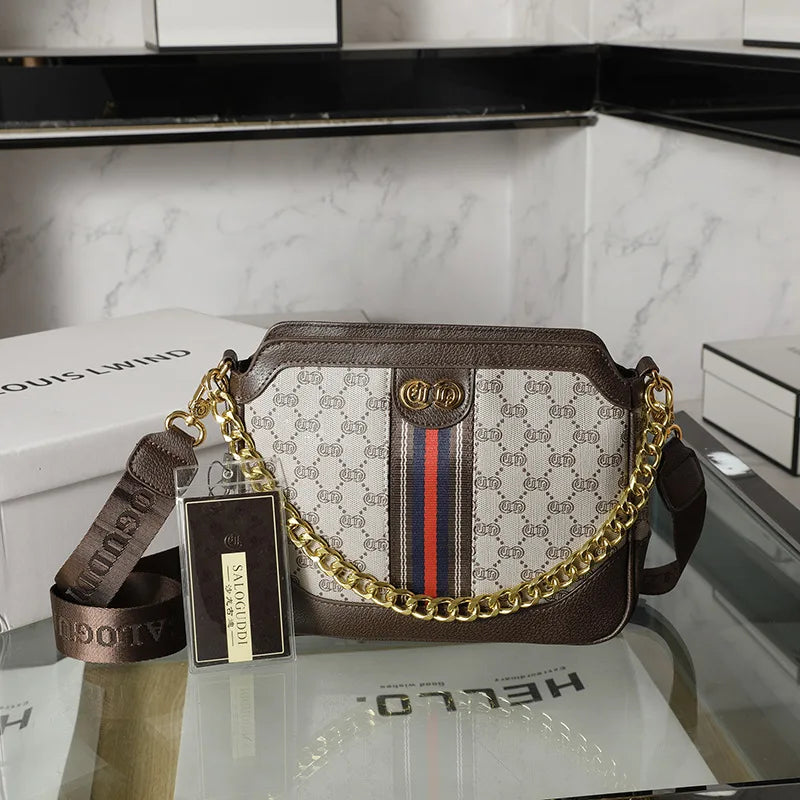Fashionable Cool Women's Bag PU Leather Crossbody Shoulder Handbag Square Shape