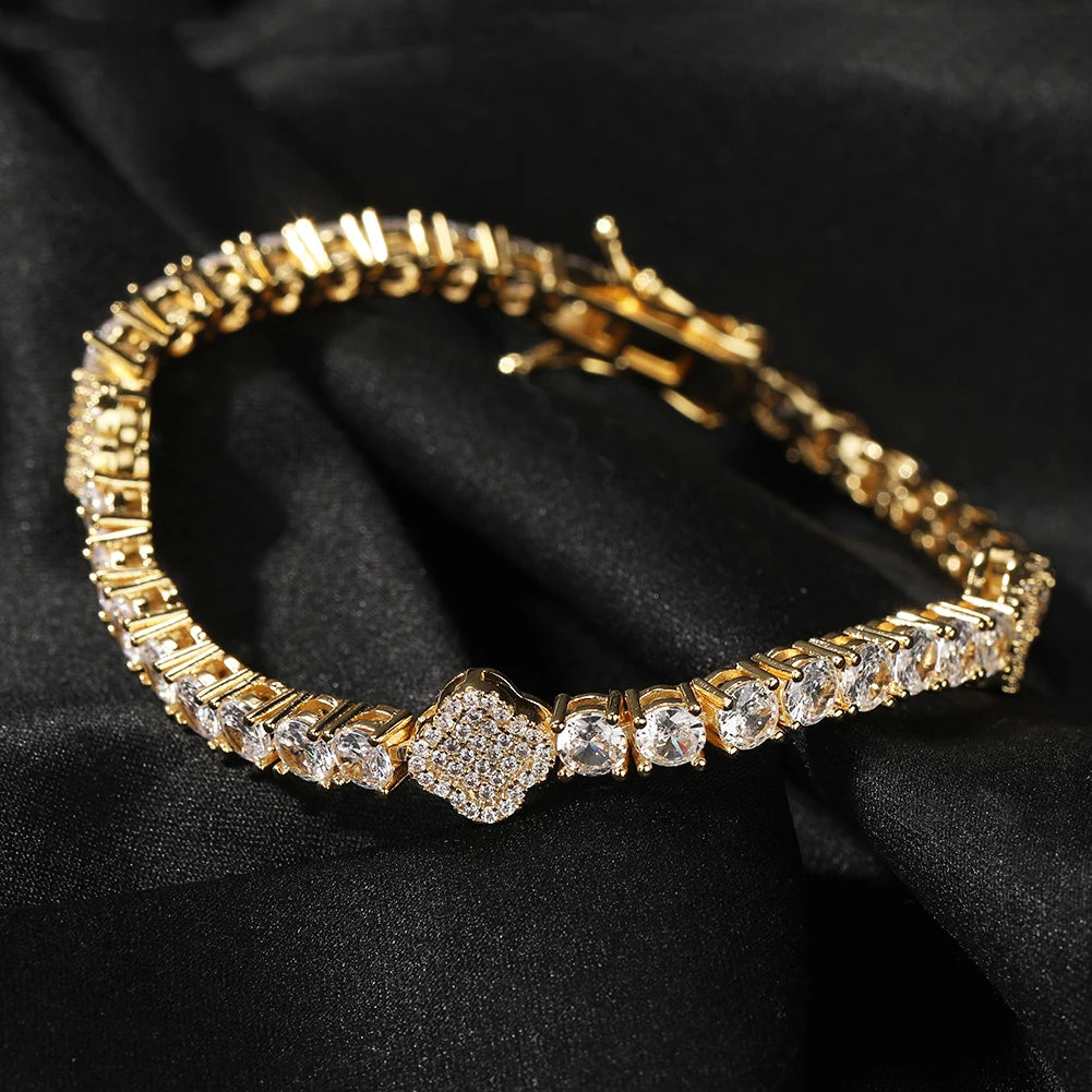 Tennis Bracelet Iced Out Cubic Zirconia Bangle Fashion Luxury Jewelry