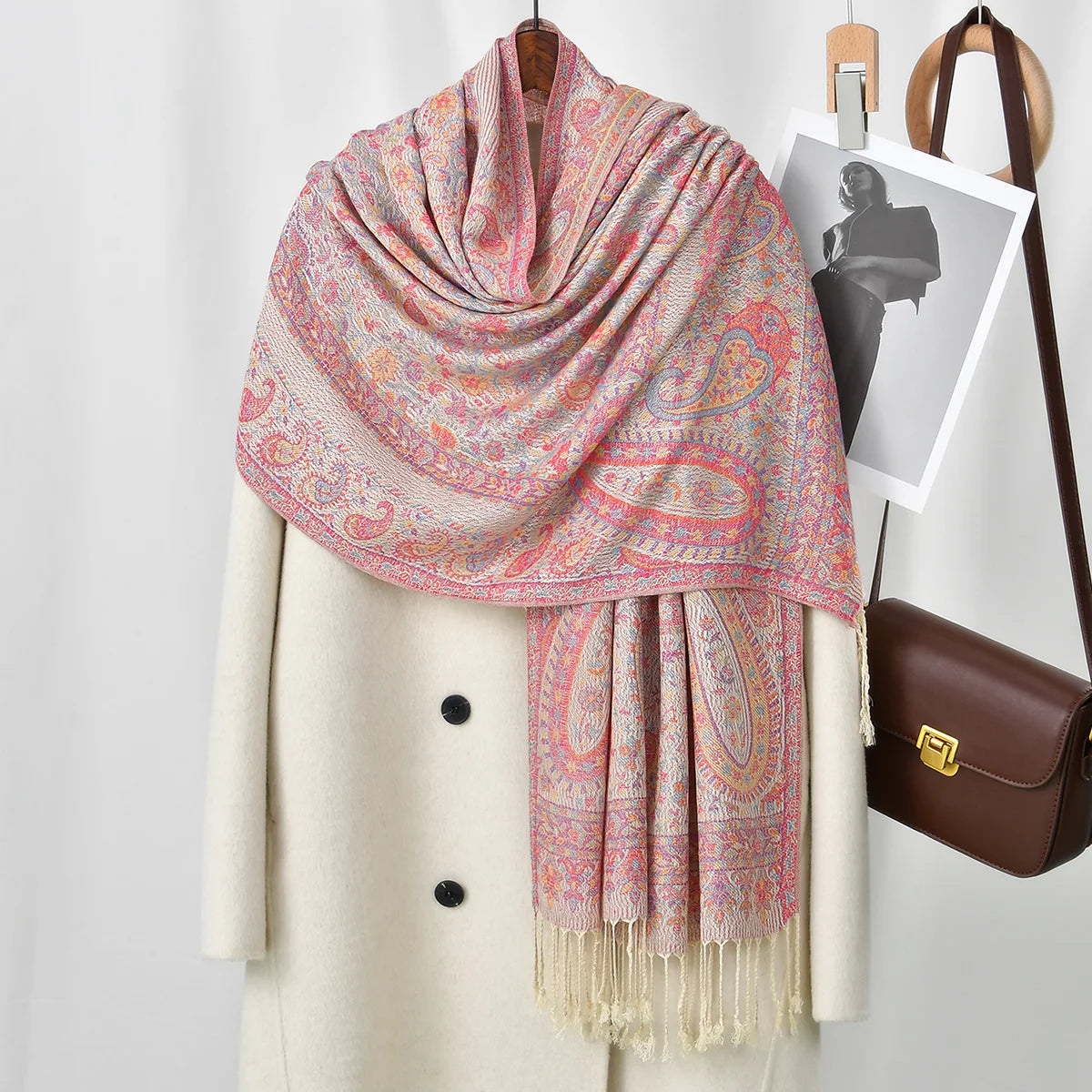 Paisley Embroidery Retro Cashew Cotton Scarf Wraps