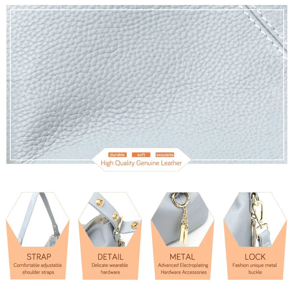 Elegant 100% Genuine Leather Charming Shoulder Bag