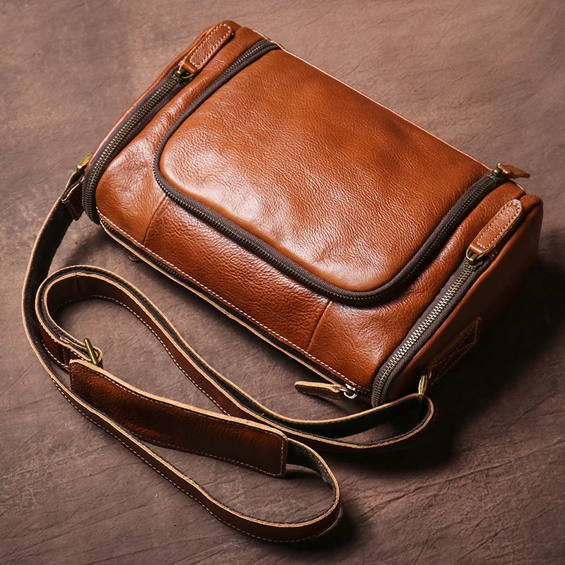 Quality Genuine Leather Shoulder Bag Men's Crossbody Bag