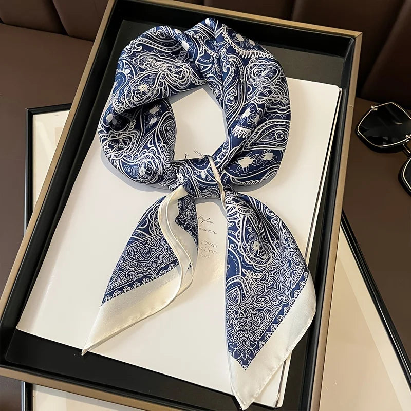Imitation Silk Printed Square Scarf Fashion Accessories