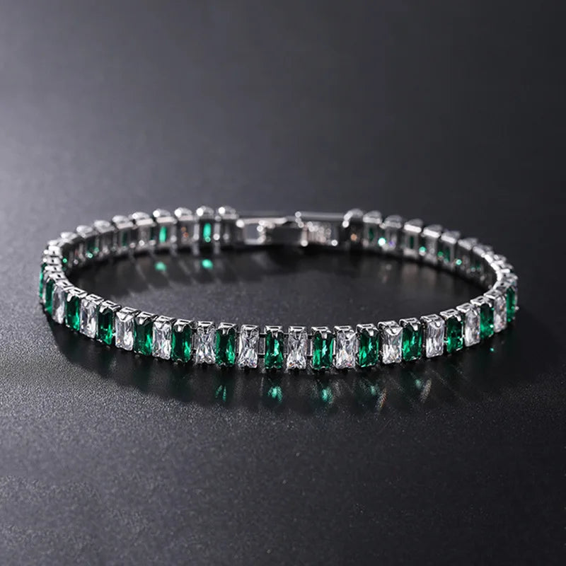 2.5*5mm Cubic Zirconia Bracelet Colorful CZ Tennis Bracelets For Women