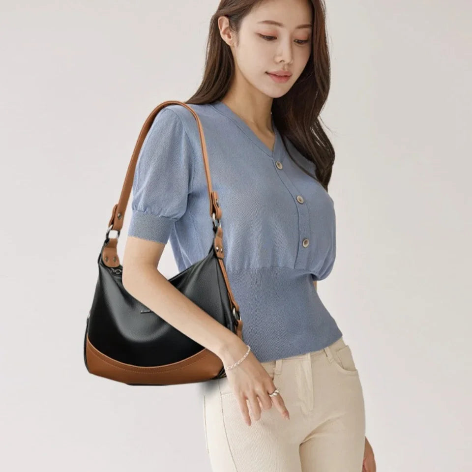 High-Quality Leather Handbag Luxury Design Shoulder Bag