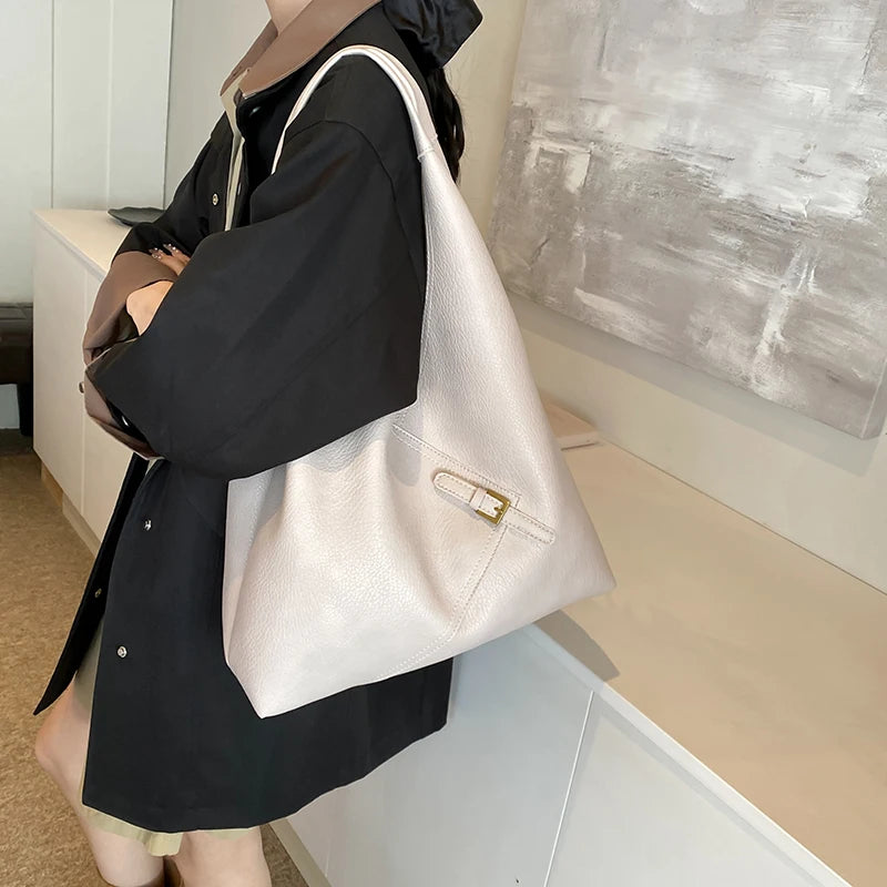 Lychee Pattern 2-IN-1 Shoulder Bag Set Soft PU Leather