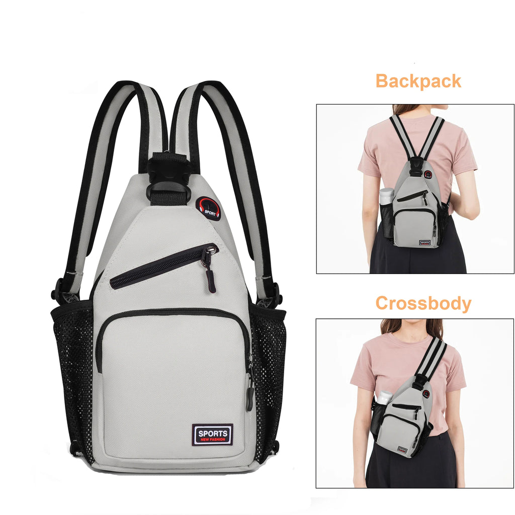 Women Chest Bags Adjustable Backpack Single Shoulder Bag With Earphone Hole