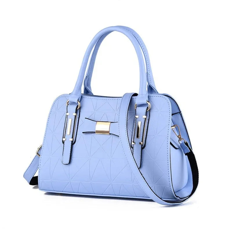 Large Capacity Floral Embossed Butterfly Knot Shoulder Bag