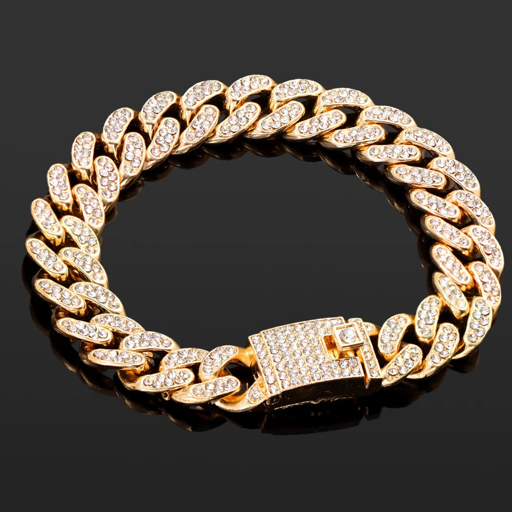 Iced Out Pink Crystal Bracelet Jewelry