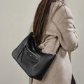 Retro Genuine Leather Underarm Shoulder Bag Luxury Design Solid Color Hobo
