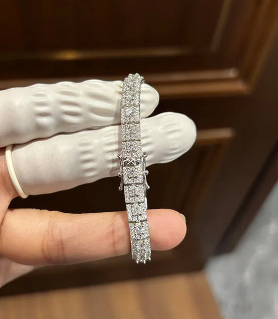 Luxury Square Full Moissanite Tennis Bracelet For Women 925 Sterling Silver Bracelets