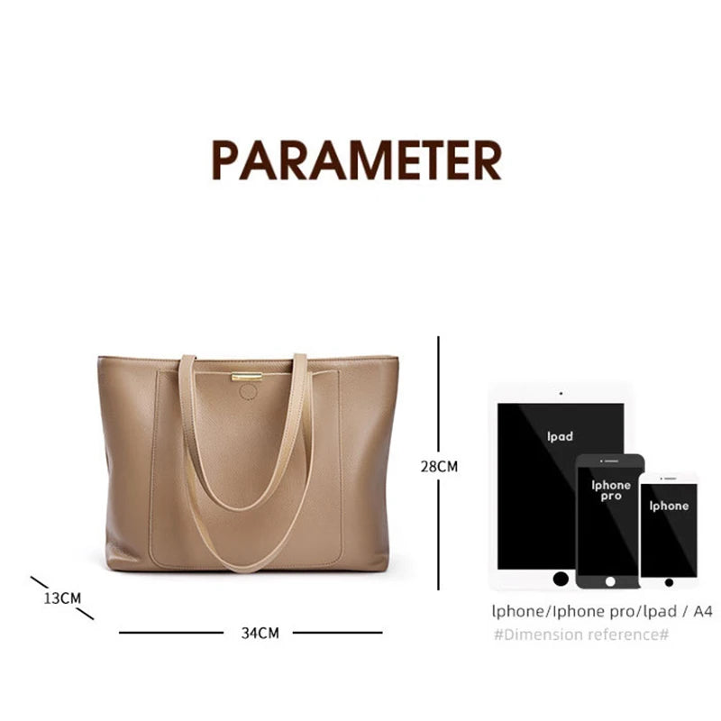 Genuine Leather Large Capacity Simple Fashion Shoulder Bag