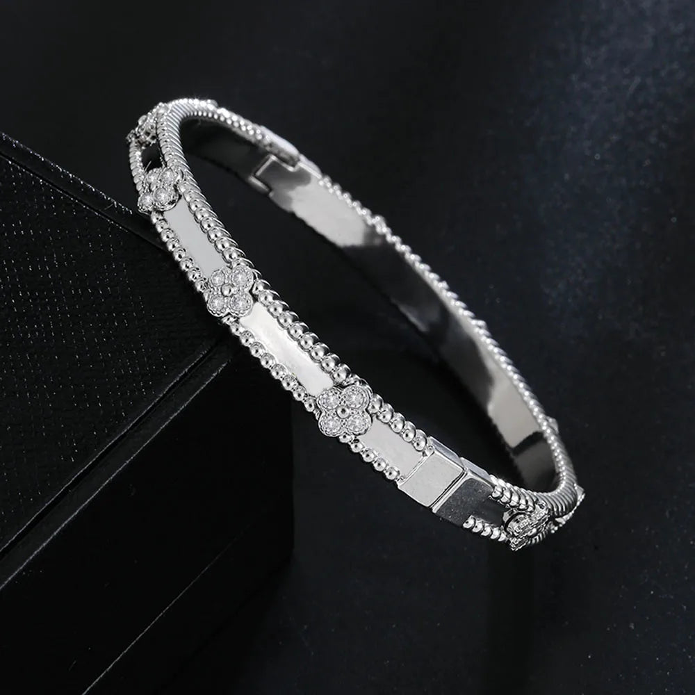 Leaf Zircon Bracelet Luxury Fashion Classic Plant Large Flower Bracelet