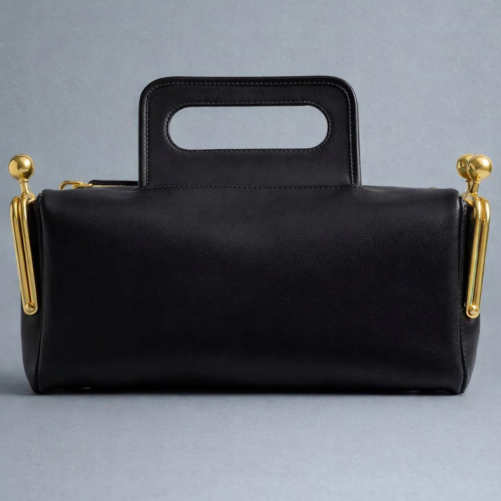 Retro Handbag Luxury Gold Hardware Structured Shoulder Bag