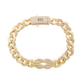 Unisex Copper Chain Bracelet Cubic Zirconia Minimalist Design 17cm 20cm Jewelry
