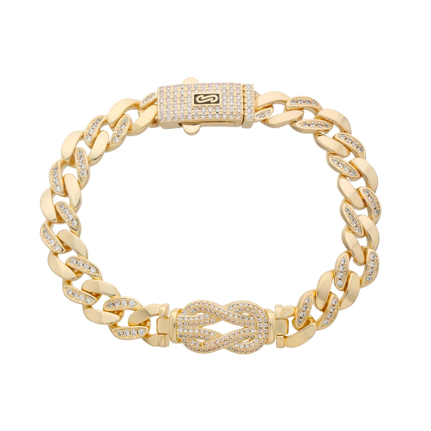 Unisex Copper Chain Bracelet Cubic Zirconia Minimalist Design 17cm 20cm Jewelry