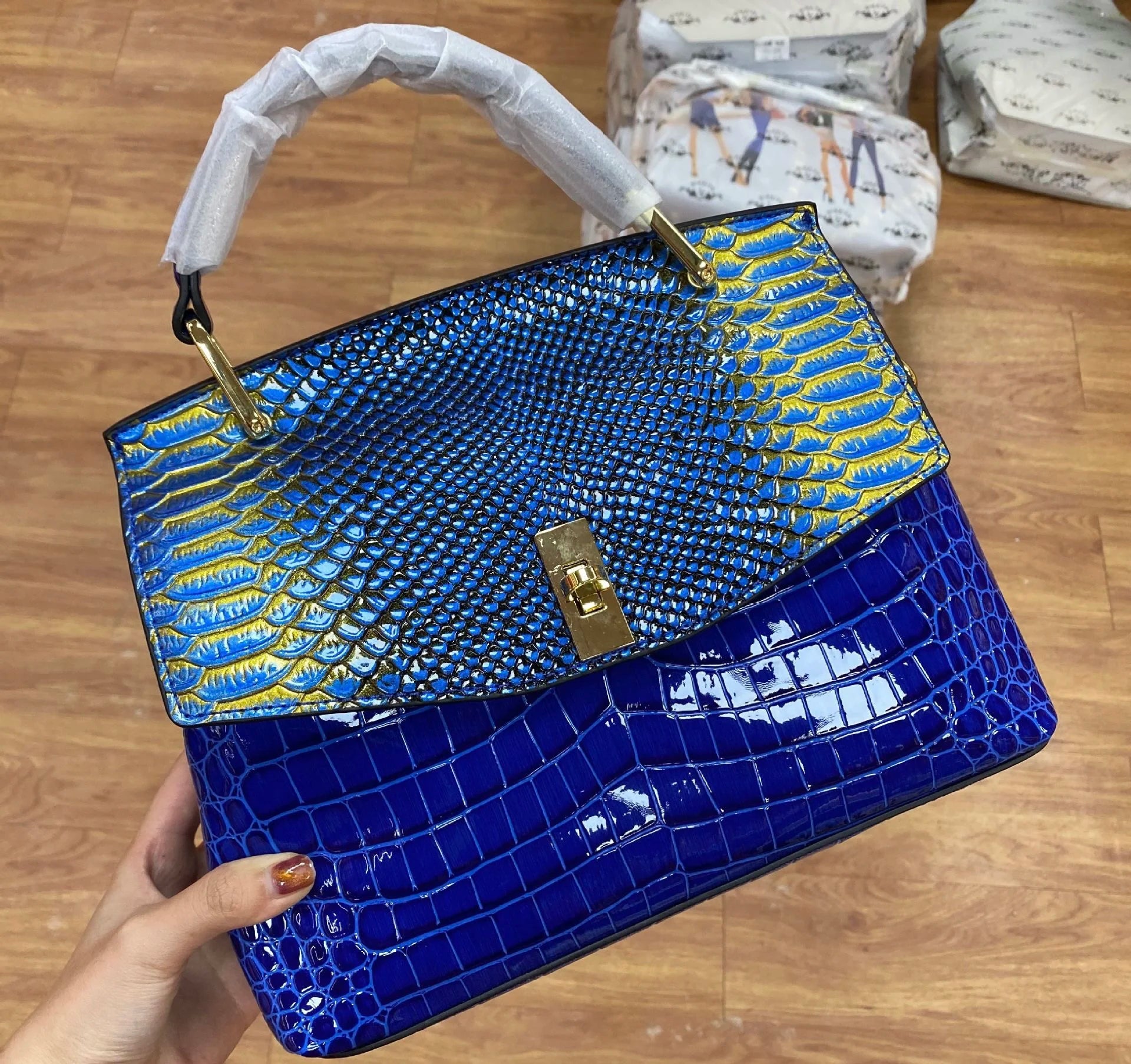 Luxury Crocodile Print High Quality Leather Handbags