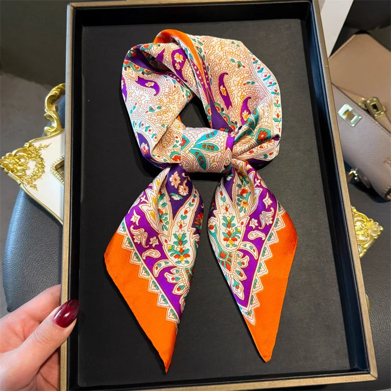 Imitation Silk Printed Square Scarf Fashion Accessories