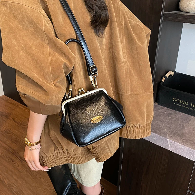 Vintage Shell Crossbody Bags Retro Small PU Leather Bag