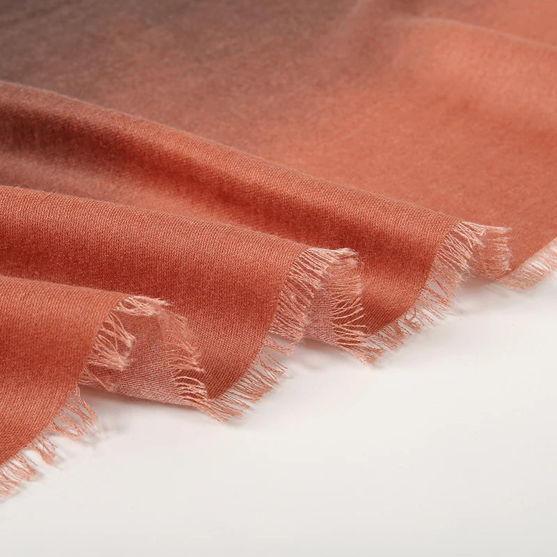 Elegant Soft Color Collision Gradient Viscose Long Scarf