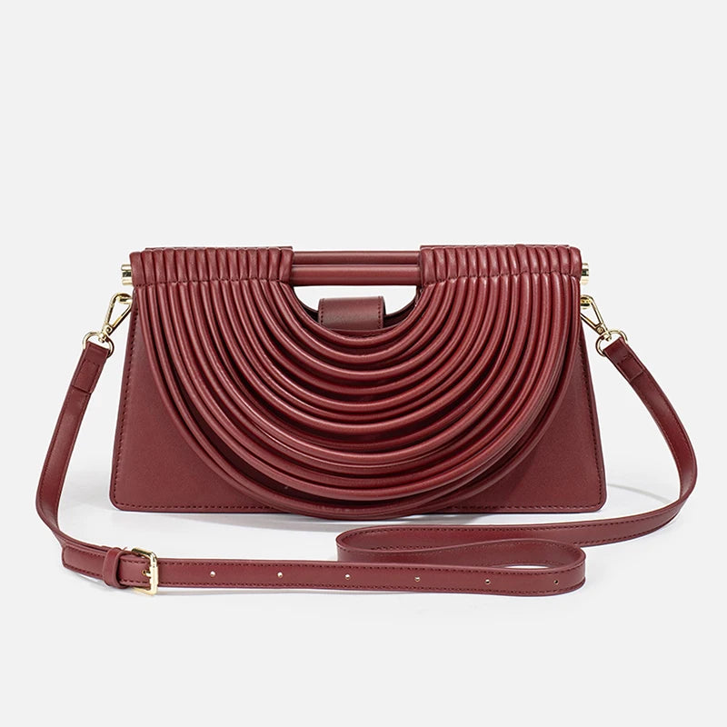 Luxury Design Handwoven Leather Evening Clutch Bag