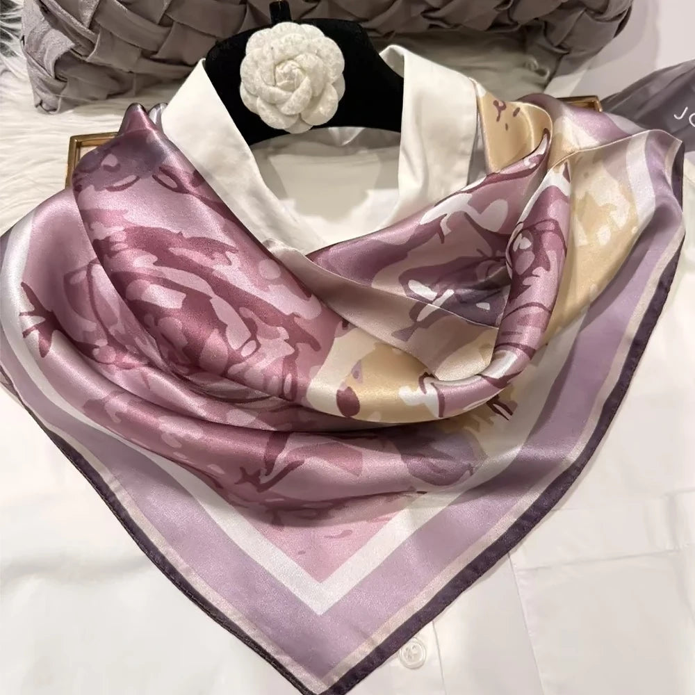 Women's 100% Mulberry Silk Scarf Neckerchief Styles