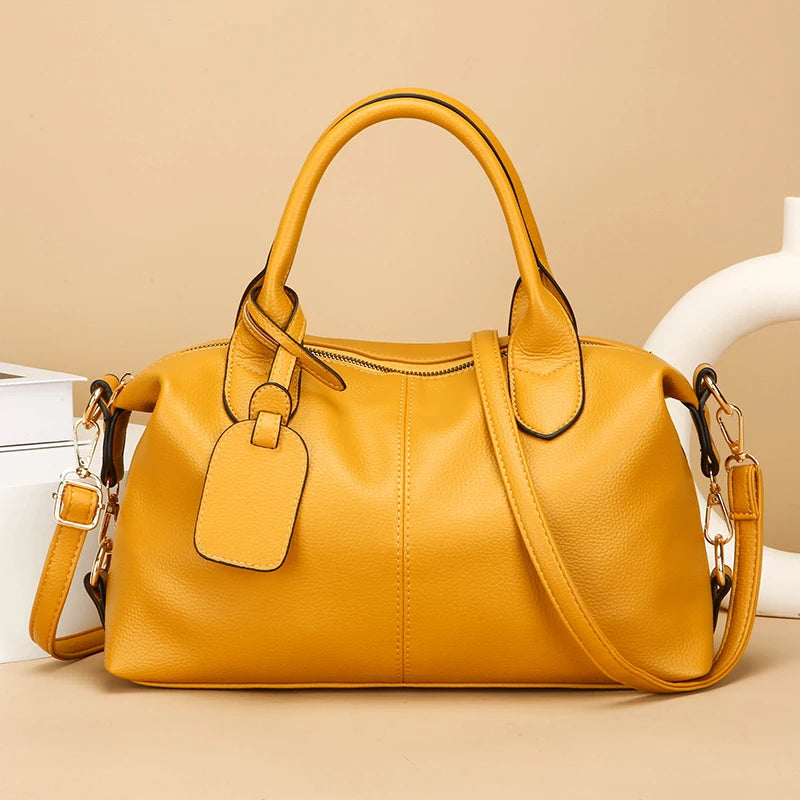 Soft PU Leather Shoulder Bag Casual Tote Bag For Women