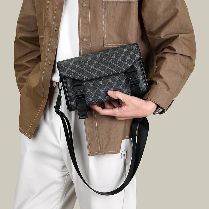 Men's Crossbody Fashion Business PU Leather Shoulder Bag
