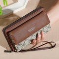 1pc Classic Faux Leather Wallet Double Layer with Snap Closure