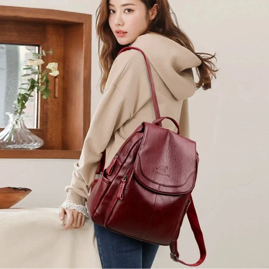 Soft Leather Backpack Fashion Female Shoulder Bag