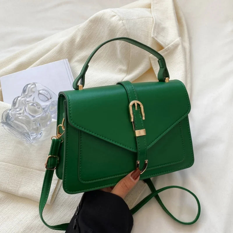 Fashionable Minimalist Crossbody Bag with Top Handle and Flap for Women