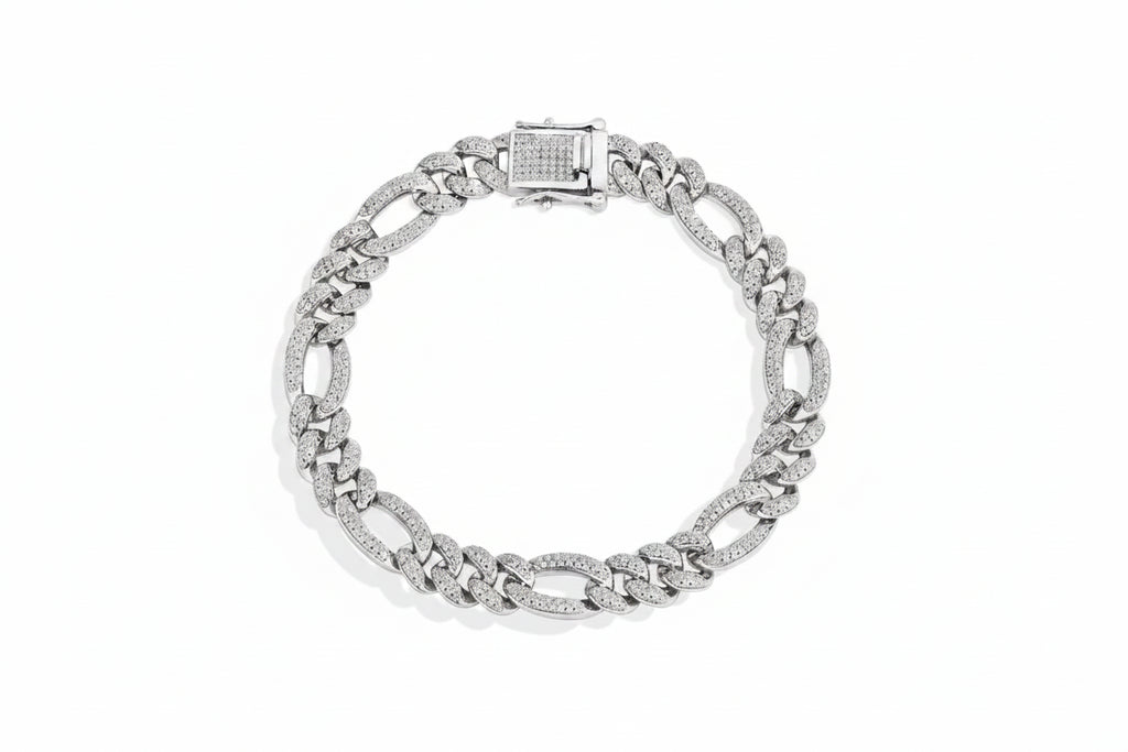 Full Inlaid Moissanite Tennis Bracelet S925 Sterling Silver 18K Gold Plated