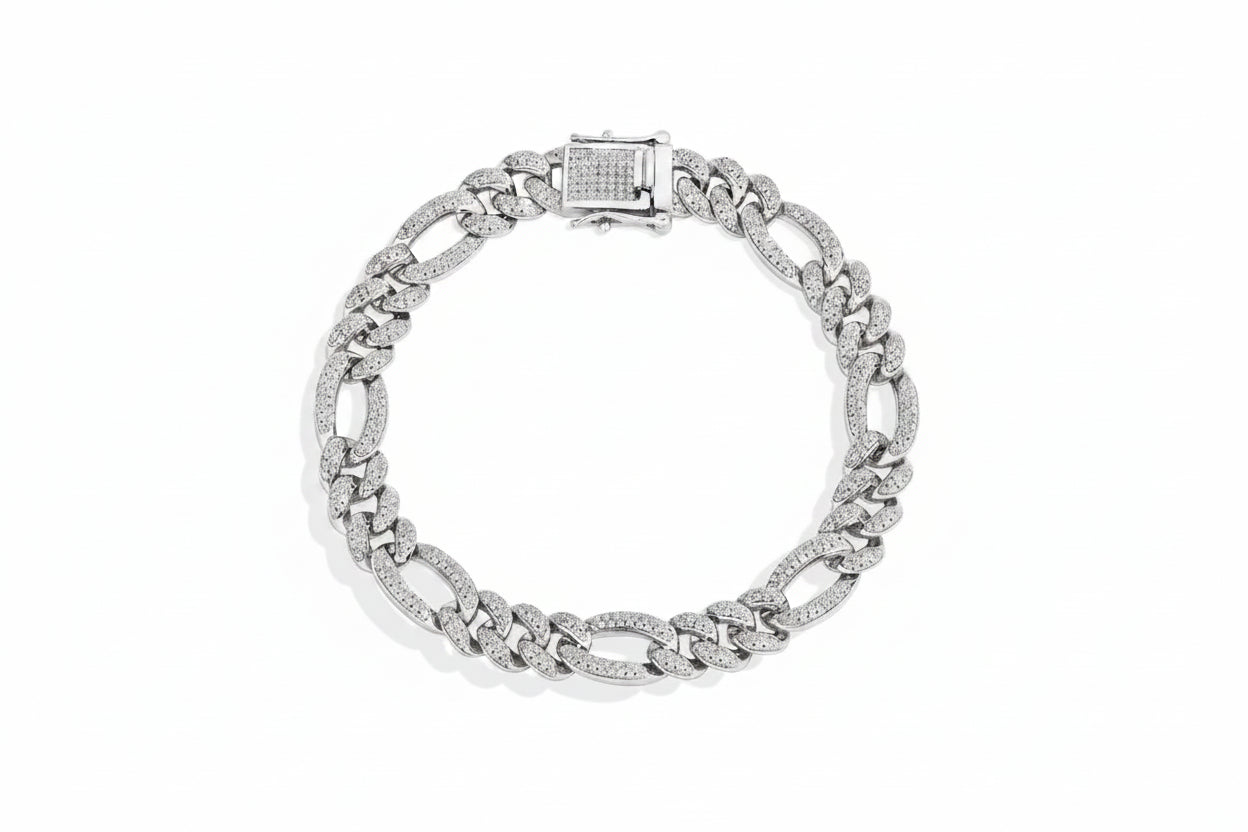 Full Inlaid Moissanite Tennis Bracelet S925 Sterling Silver 18K Gold Plated